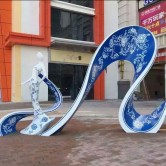 惠州客户定制古典风格玻璃钢美陈景观雕塑