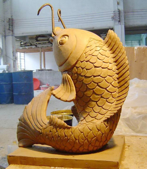 砂岩鲤鱼雕塑 砂岩鲤鱼雕塑